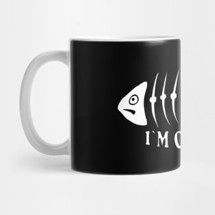 On Diet Weight Loss Funny Skinny Fish Fishbone Fish Black Mug